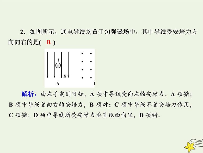 2020高中物理第三章磁场课时24通电导线在磁场中受到的力课件新人教版选修3_105