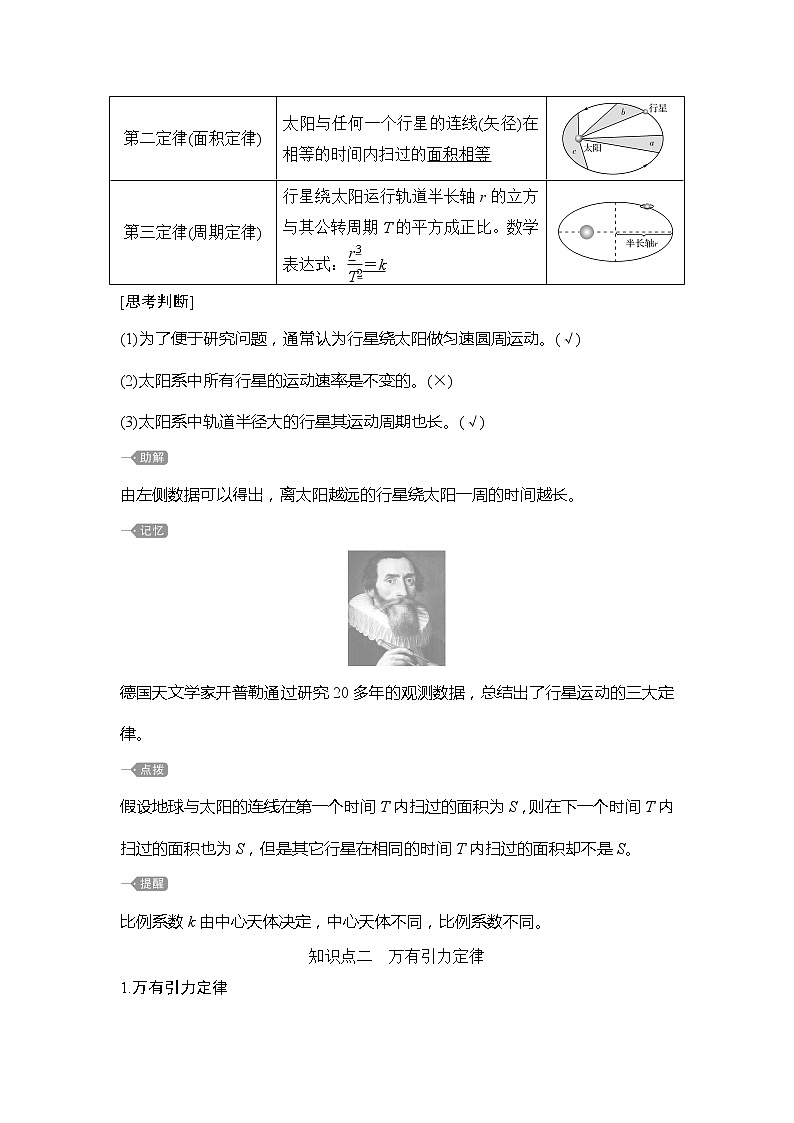 （新教材）2019-2020学年鲁科版物理必修第二册同步学案讲义：第4章第1节天地力的综合：万有引力定律03