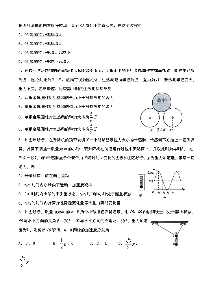 福建省龙岩市六县（市区）一中2021届高三上学期期中联考 物理（含答案） 试卷02