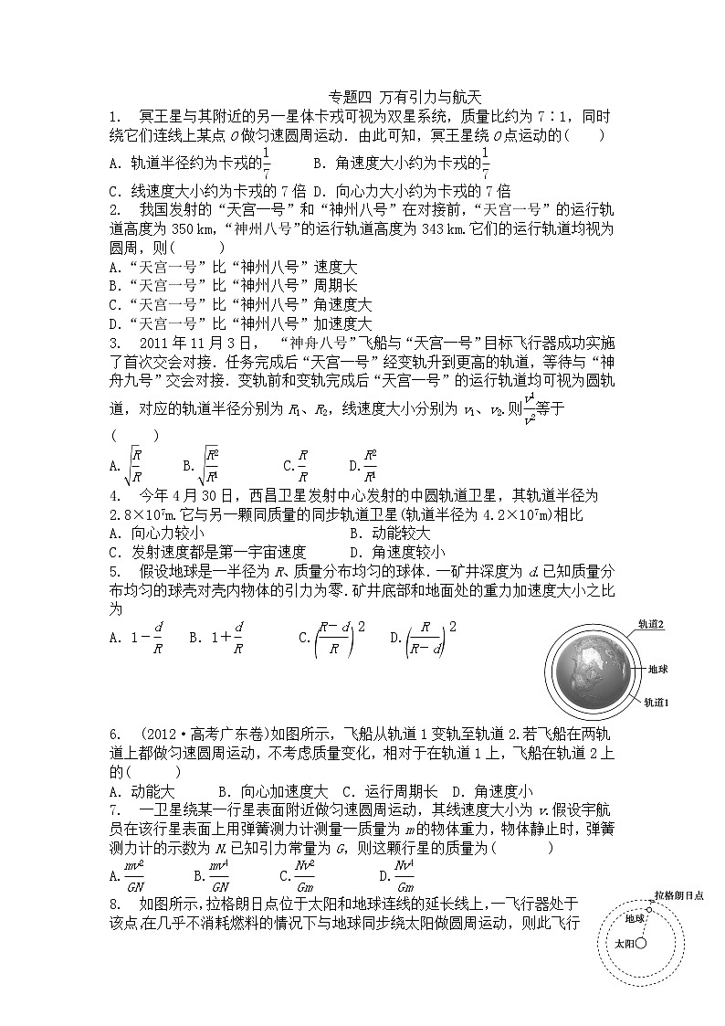 高考物理一轮复习训练：专题4《万有引力与航天》01