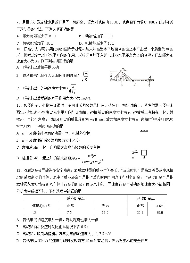 北京市朝阳区2021届高三上学期期中考试 物理(含答案)03