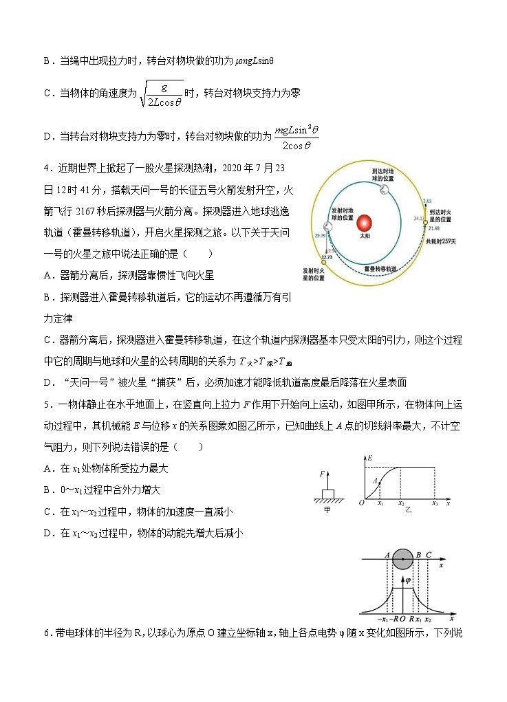 黑龙江省大庆实验中学2021届高三上学期期中考试 物理（含答案）02