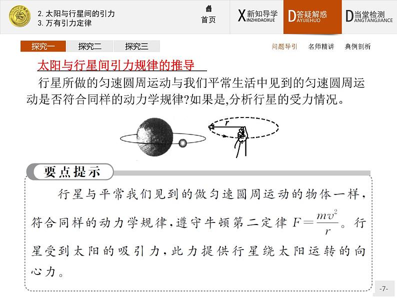 6.2-6.3 太阳与行星间的引力　万有引力定律 PPT课件07