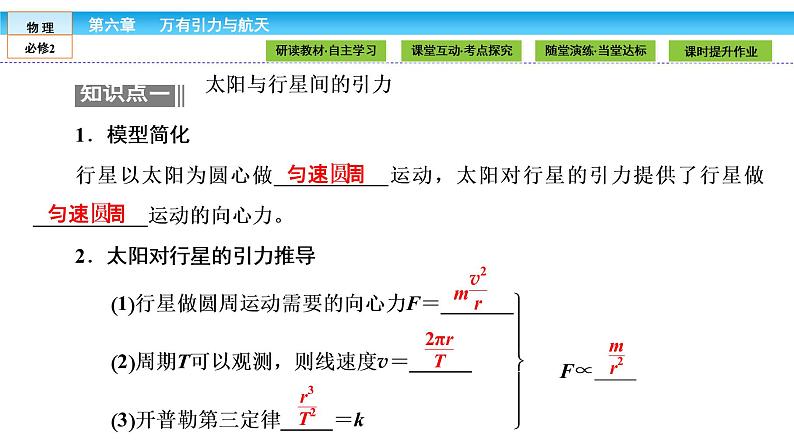 6.2 太阳与行星间的引力 PPT课件04