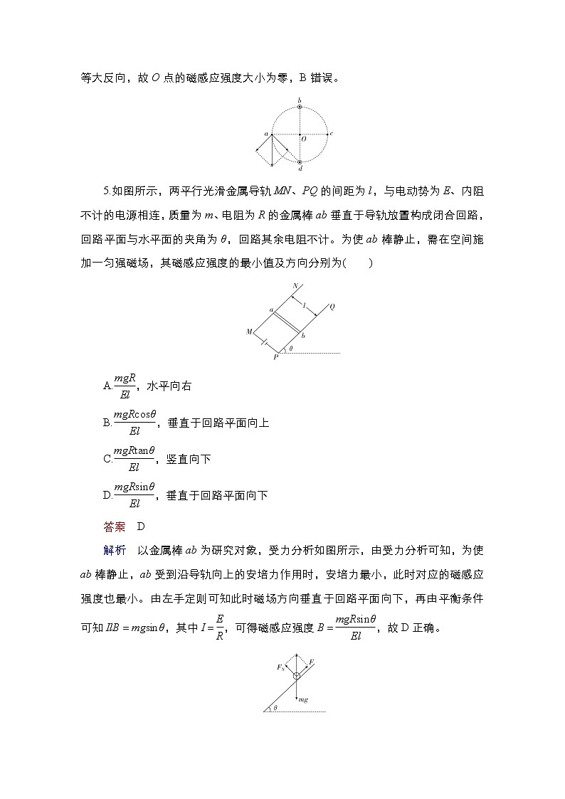 2021届高考物理通用一轮练习：考点30　磁场的描述　磁场对电流的作用03