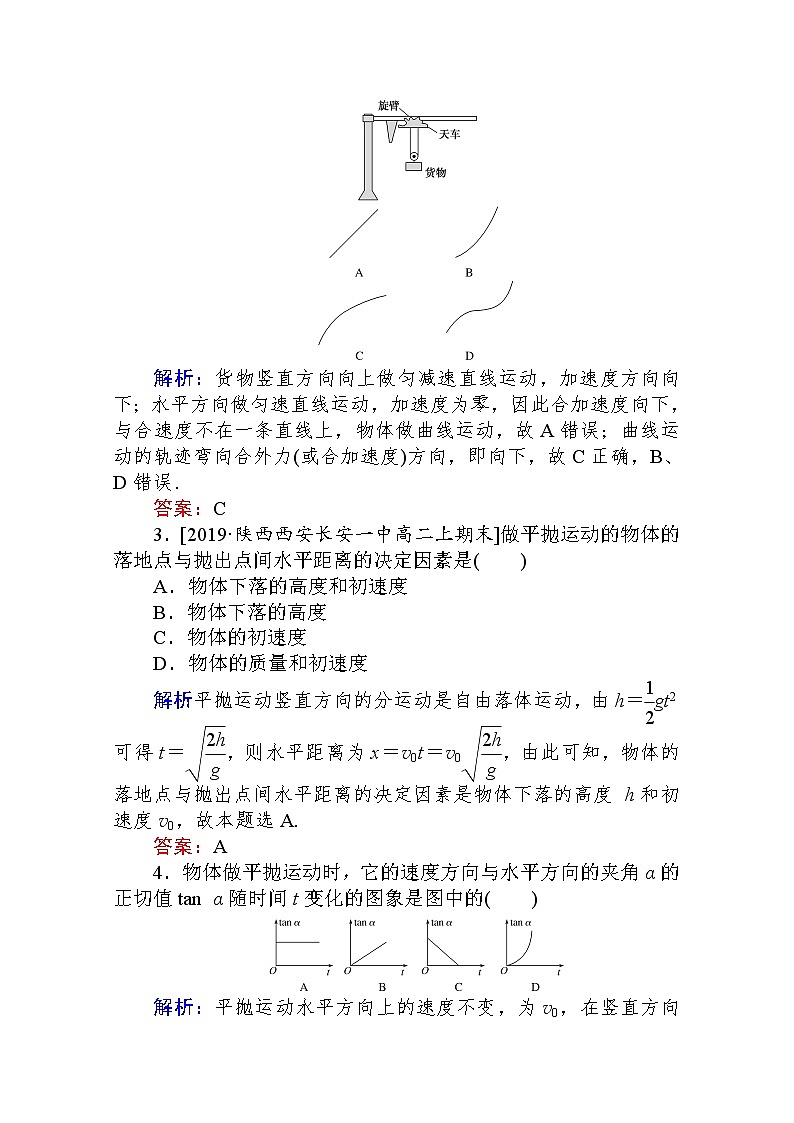 第五章　抛体运动单元素养评价（一） Word版解析版 练习02