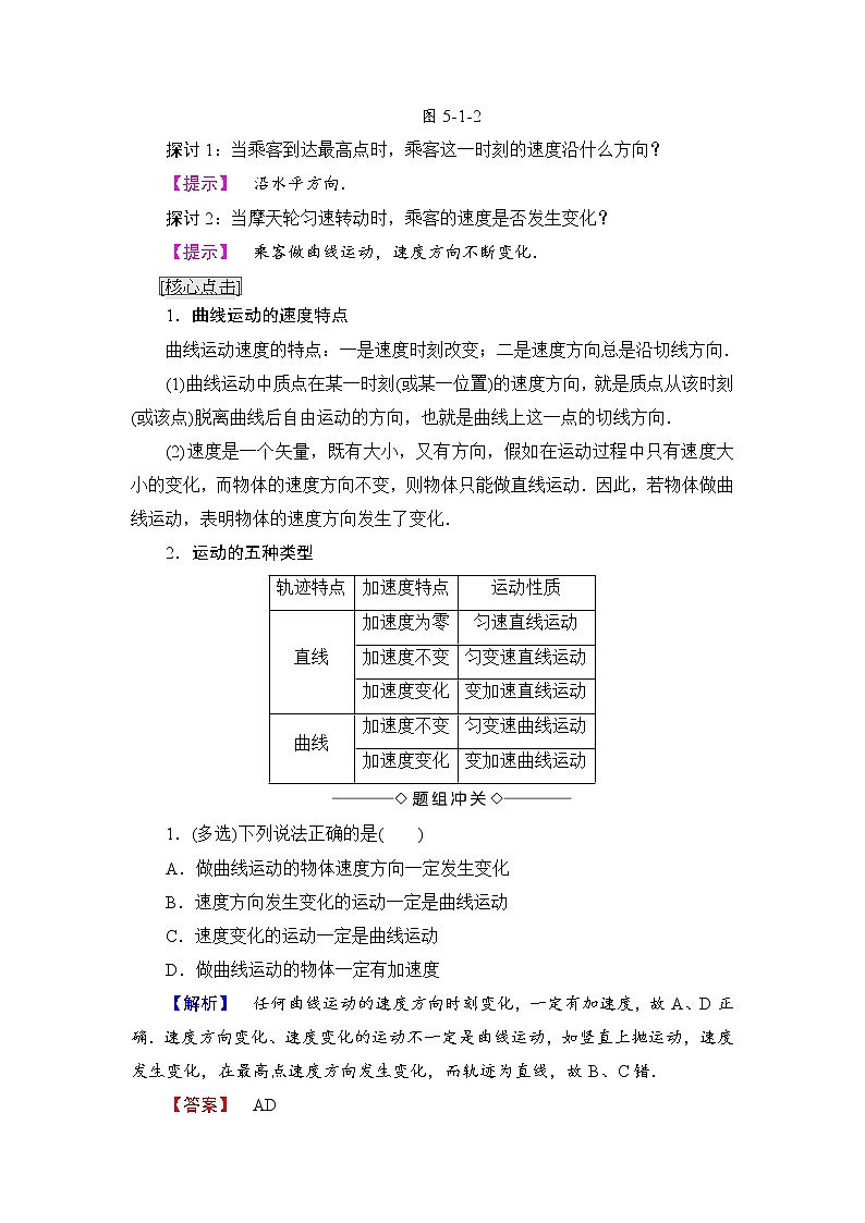5.1 曲线运动 教案03