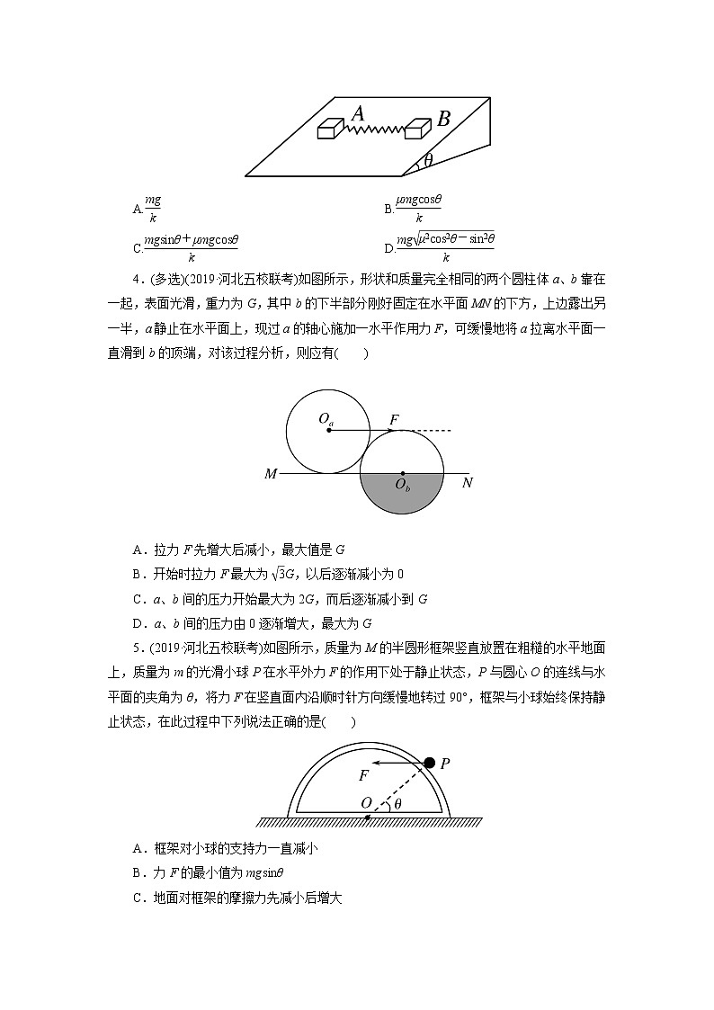 2020届高考物理二轮复习专题练习卷：力与物体的平衡02
