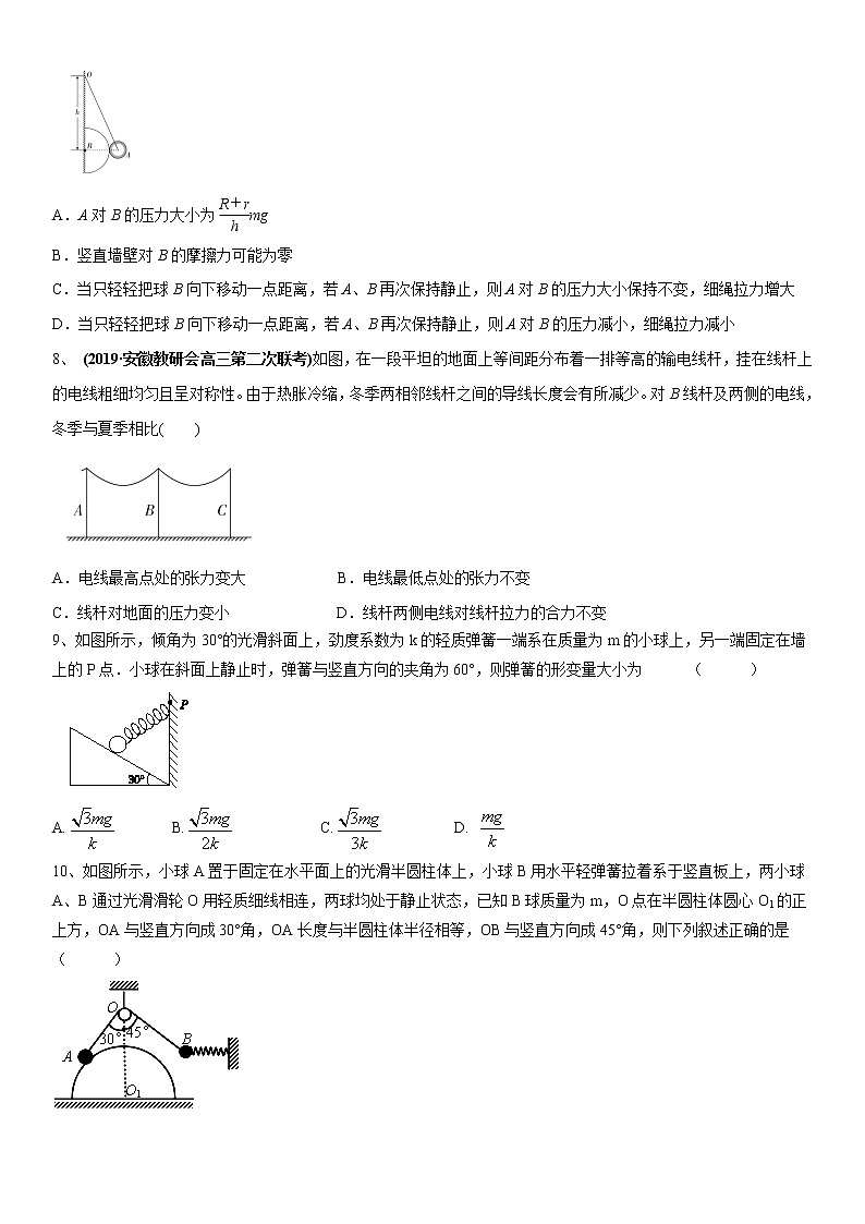 2020届高三高考物理二轮复习专题强化练习：相互作用（解析版）第3页