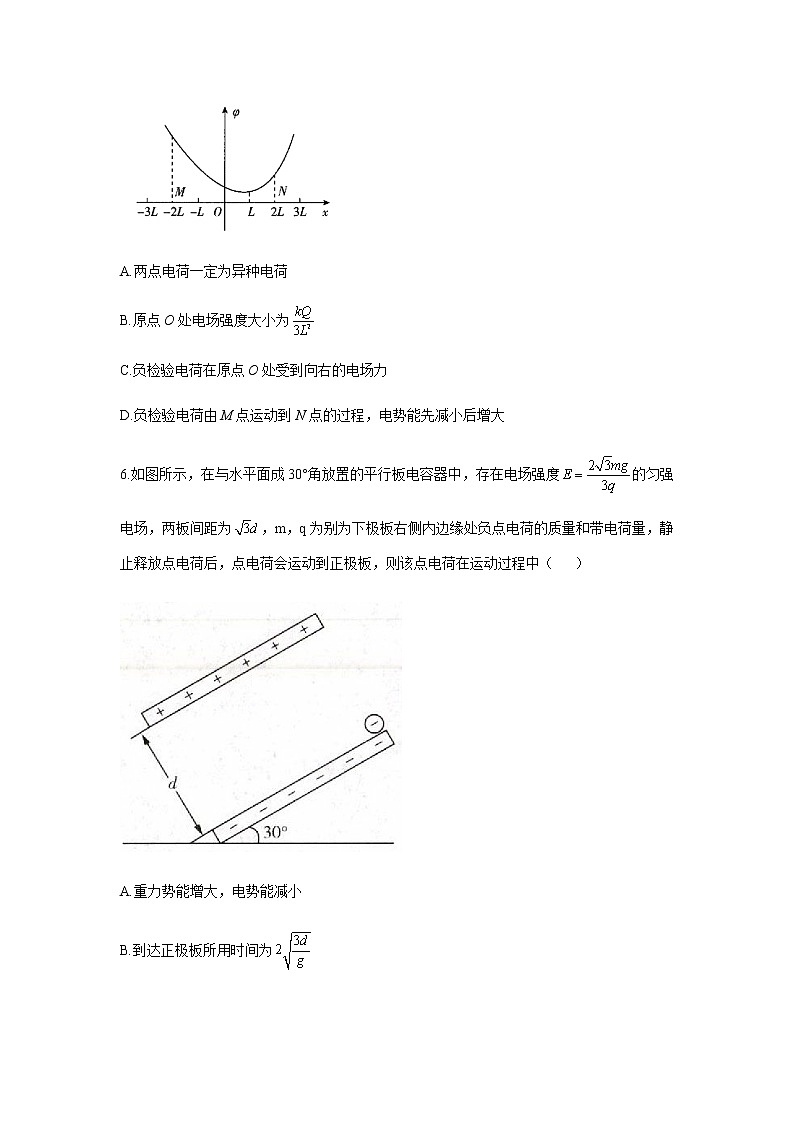 2021届新高考物理二轮复习专题强化双击训练 专题九 带电粒子在电场中运动 B卷03