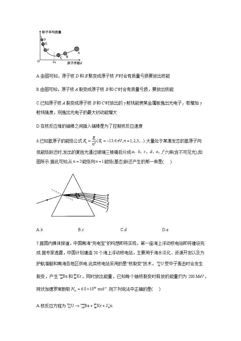 2021届新高考物理二轮复习专题强化双击训练 专题十八 近代物理 B卷03
