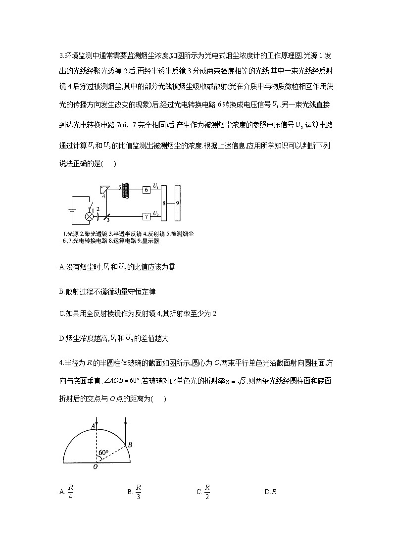 2021届新高考物理二轮复习专题强化双击训练 专题十七 光学 B卷02