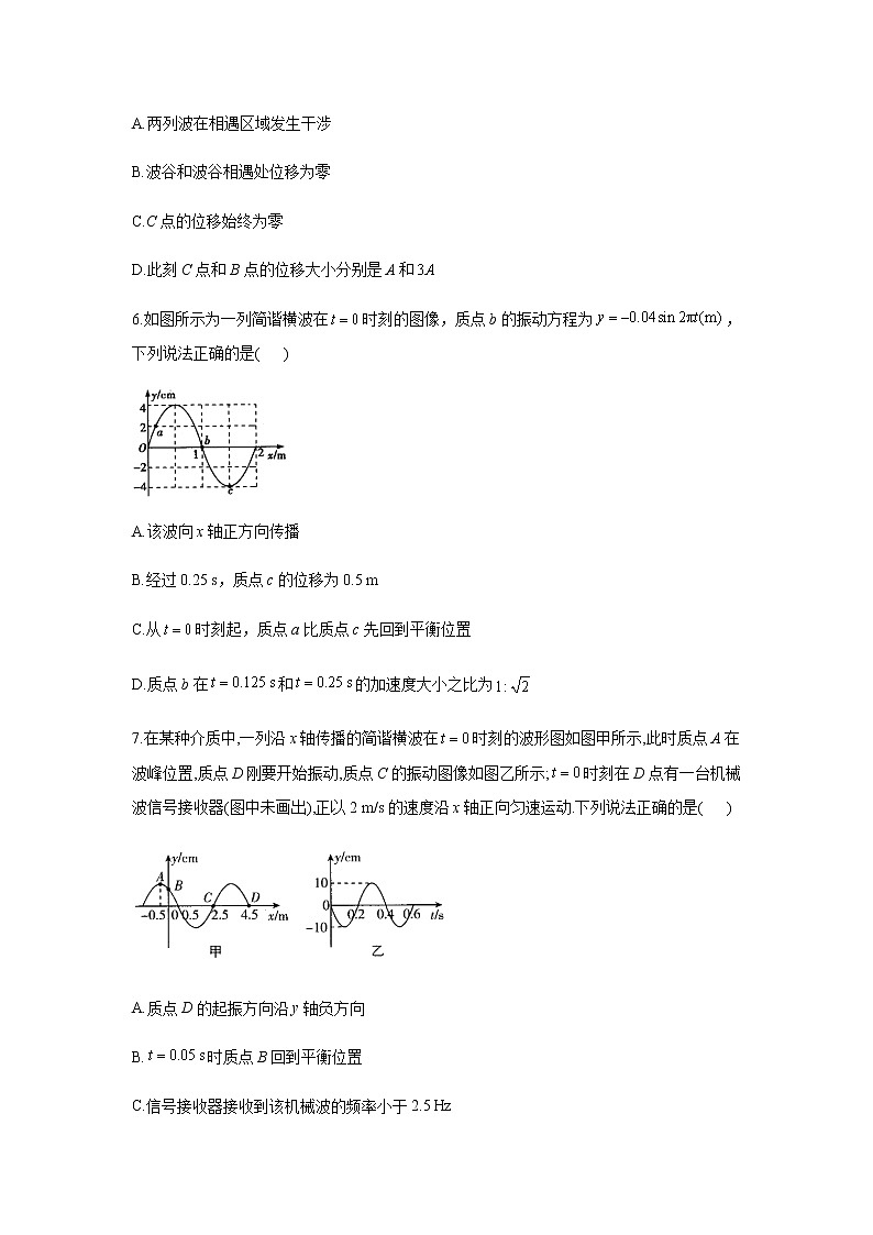 2021届新高考物理二轮复习专题强化双击训练 专题十五 机械运动与机械波 B卷03