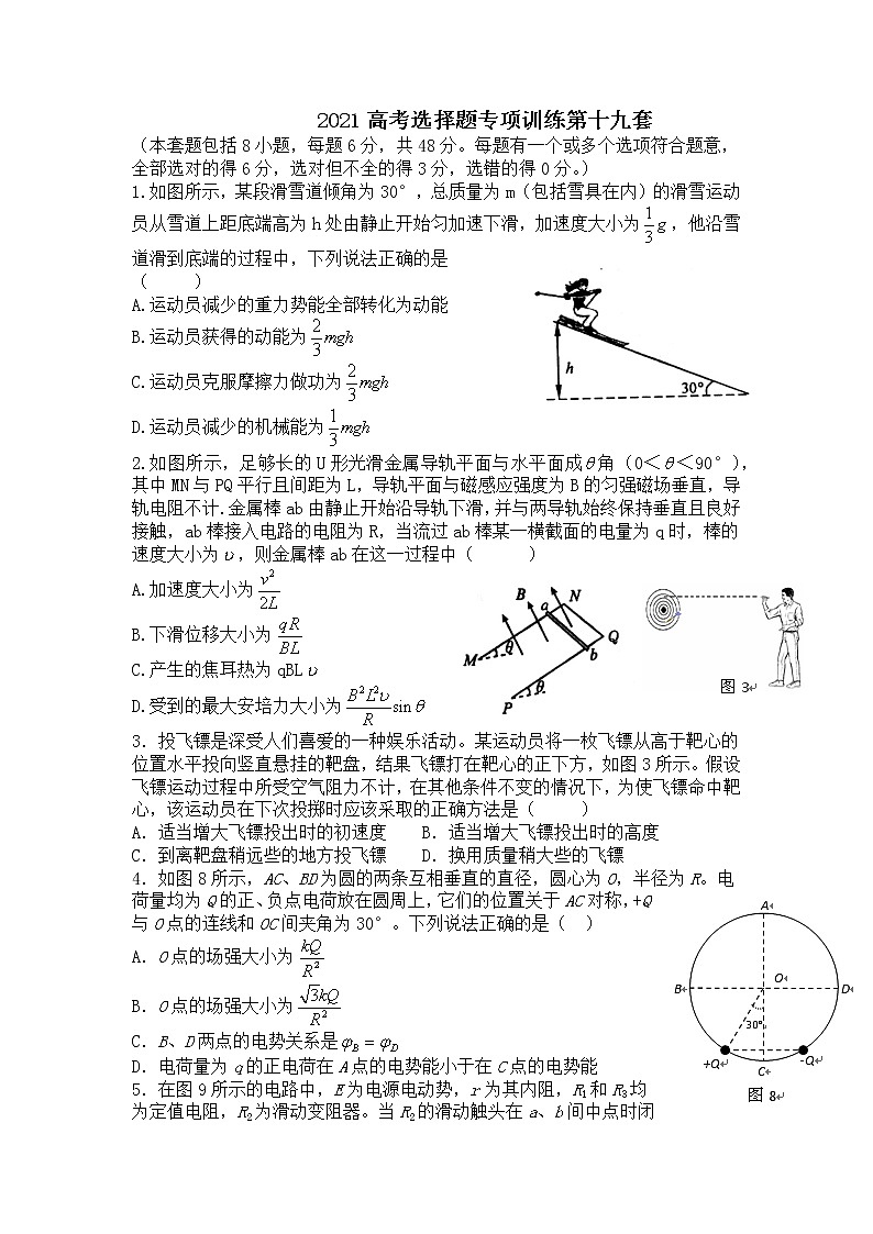 2021高考物理选择题专项训练（含答案）（19）01
