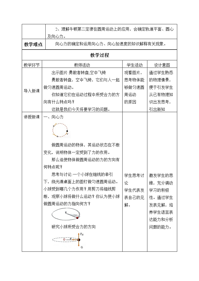 第六章 圆周运动  6.2向心力（教案）02