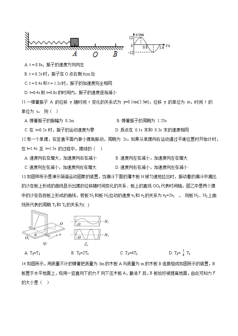 粤教版（2019）物理 选修第一册 2.1《 简谐运动》同步练习（含解析）03