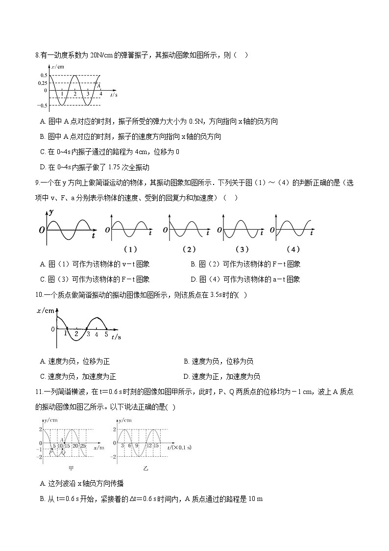 粤教版（2019）物理 选修第一册2.2《简谐运动的描述》同步练习（含解析）03