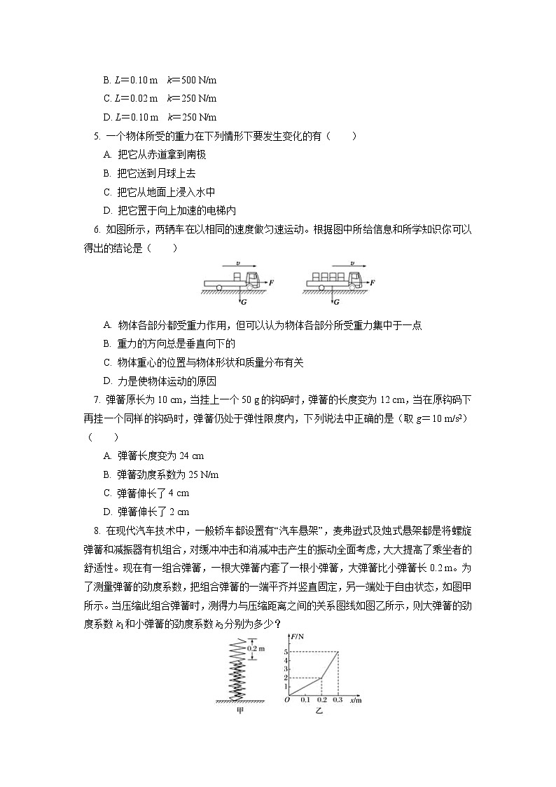 2020-2021学年【新教材】人教版（2019）高中物理必修一 第三章 相互作用—力 第1节同步练习02