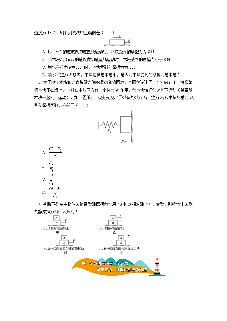 2020-2021学年【新教材】人教版（2019）高中物理必修一第三章 相互作用—力 第2节同步练习02