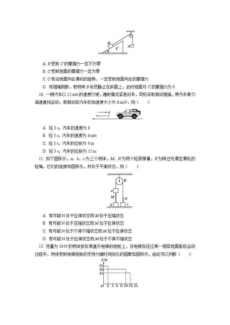2020-2021学年【新教材】人教版（2019）高中物理必修一期末试卷讲评03