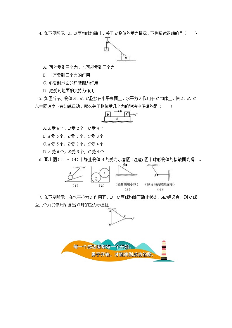2020-2021学年【新教材】人教版（2019）高中物理必修一专题：相互作用专题同步练习02