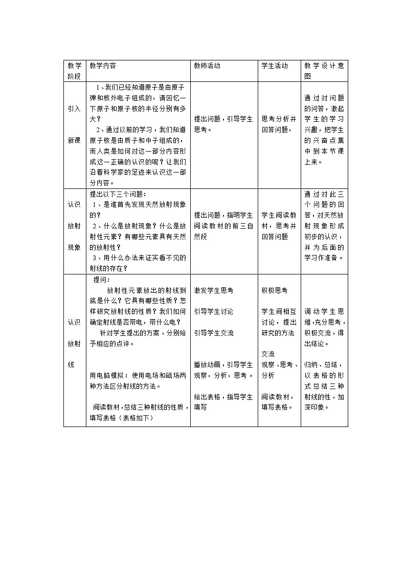 人教版物理选修1-2《放射性的发现》教案设计02