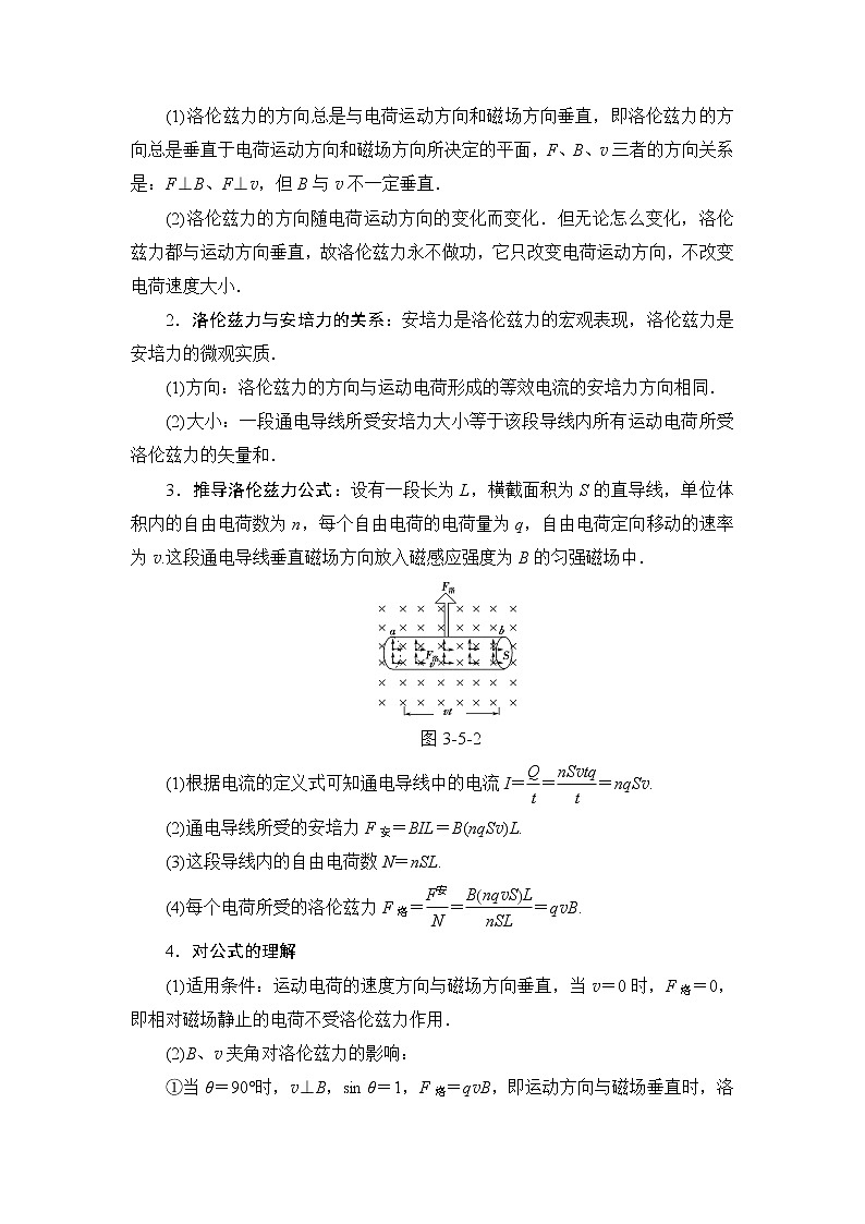 2018版高中物理（人教版）选修3-1同步教师用书： 第3章 5 运动电荷在磁场中受到的力03