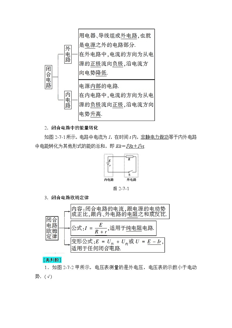 2018版高中物理（人教版）选修3-1同步教师用书： 第2章 7 闭合电路的欧姆定律第2页