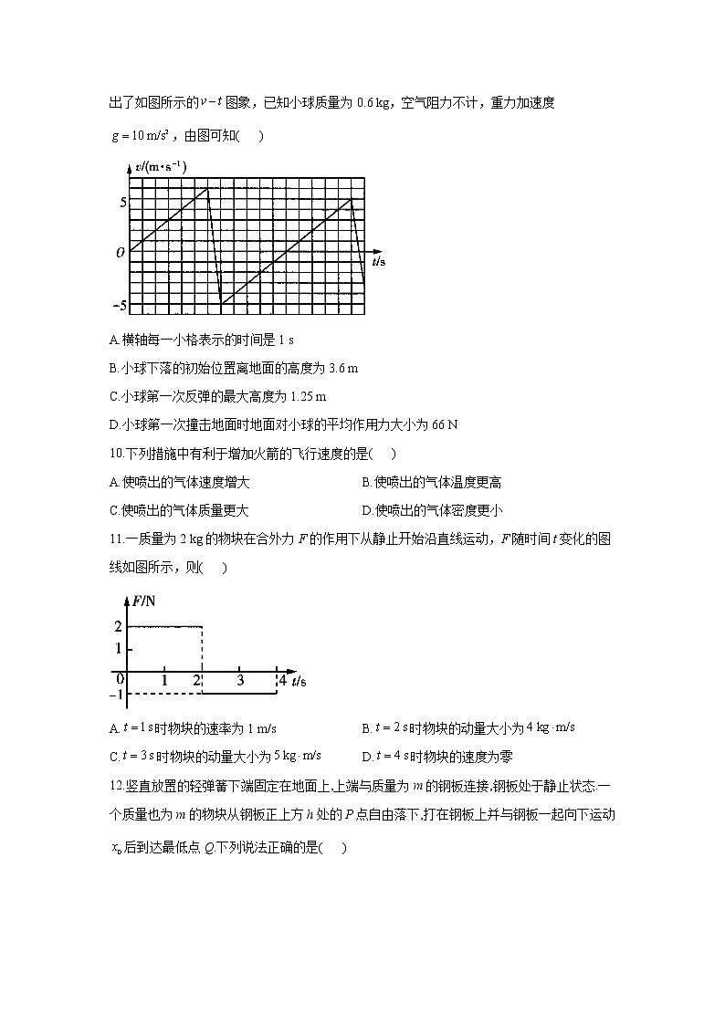 2021届高考物理二轮复习专题强化双击训练 专题八 动量定理 动量守恒定律 A卷03