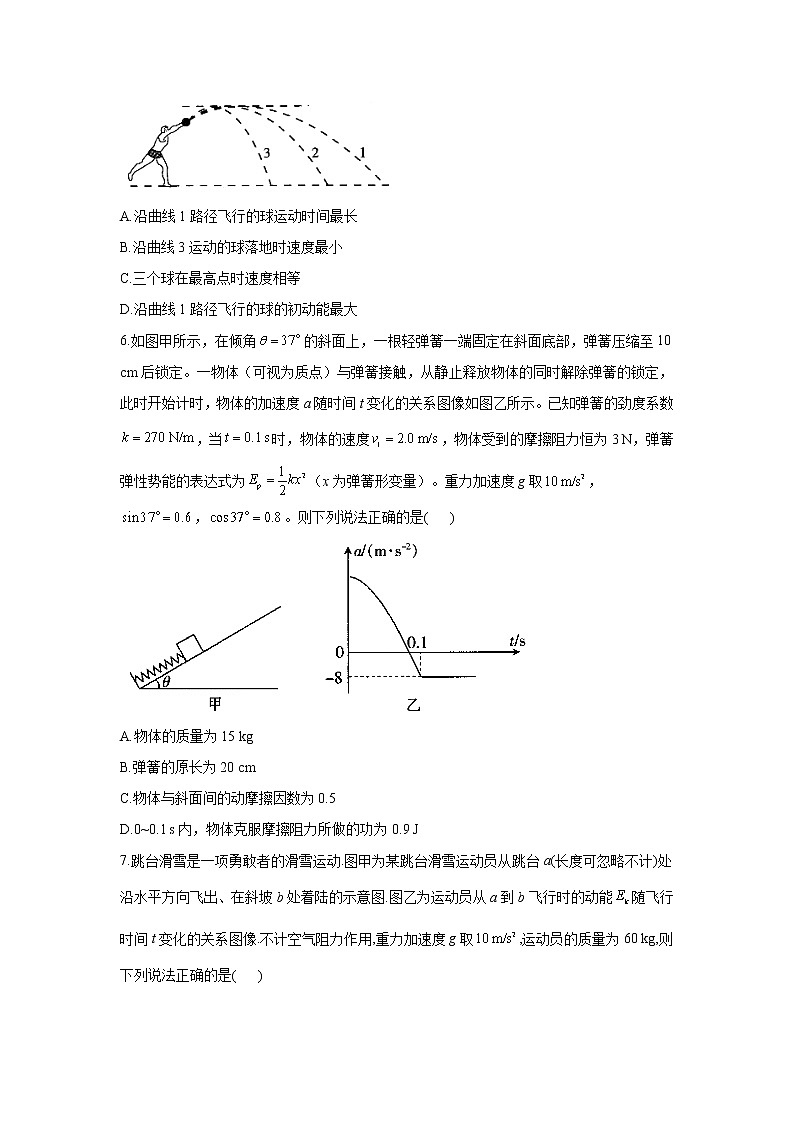 2021届高考物理二轮复习专题强化双击训练 专题六 动能定理 B卷03