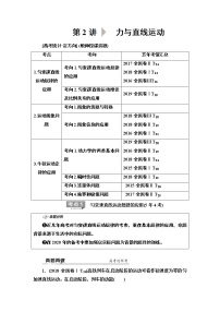 2020 第1部分 专题1 第2讲  力与直线运动