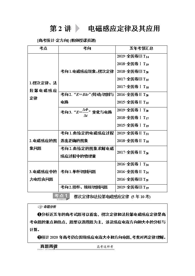 2020 第1部分 专题4 第2讲  电磁感应定律及其应用第1页