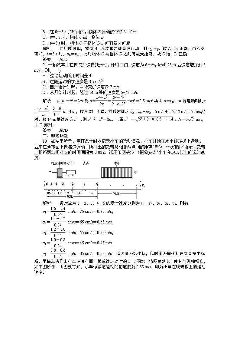 新课标同步高一物理练习：2 本章高效整合（人教版必修1）第3页