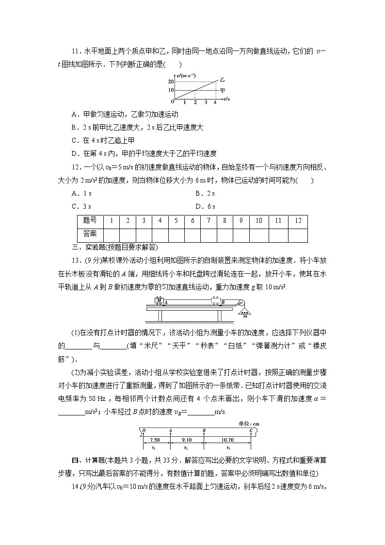 高中同步测试卷·人教物理必修1：高中同步测试卷（二） Word版含解析03