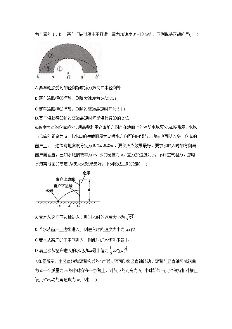 2021届高考物理二轮复习易错题型专项练习（3）曲线运动03