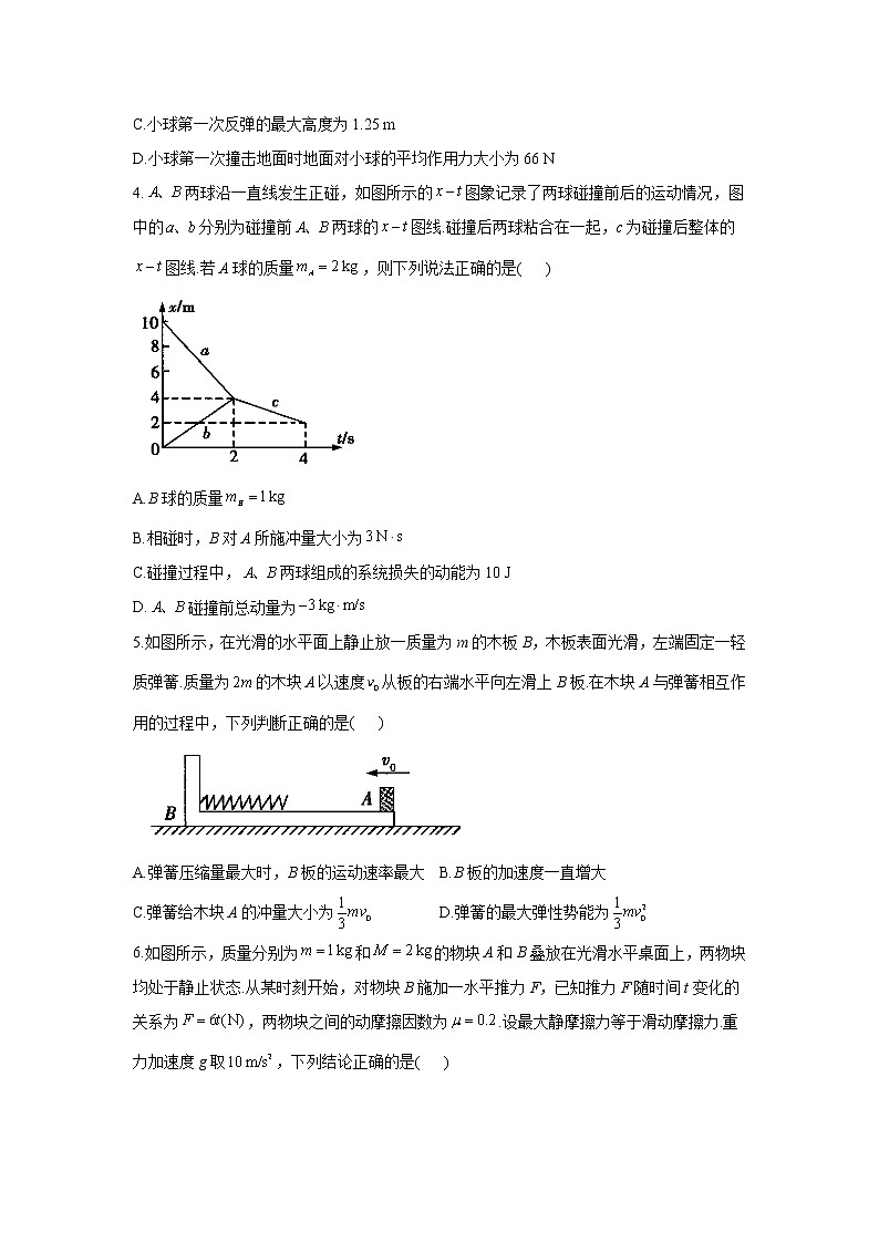 2021届高考物理二轮复习易错题型专项练习（6）动量及其守恒定律第2页