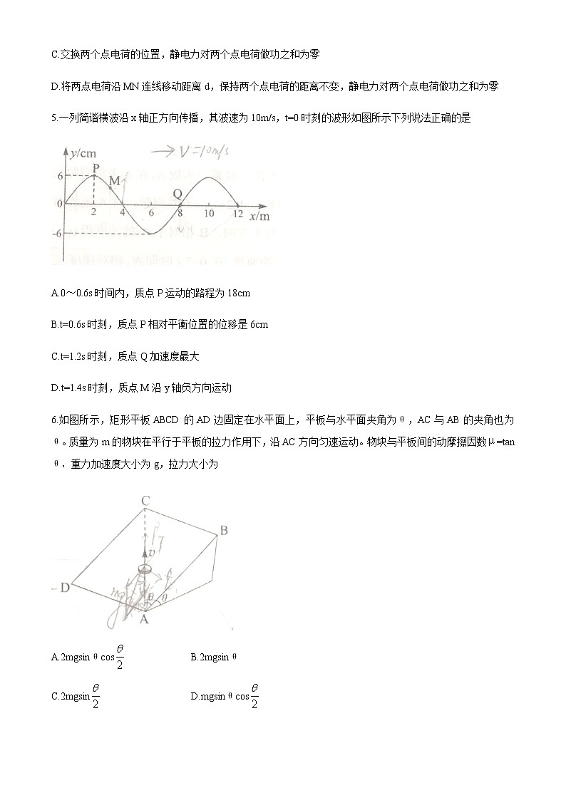 2021年1月湖北省普通高中学业水平选择性考试模拟演练物理试题03