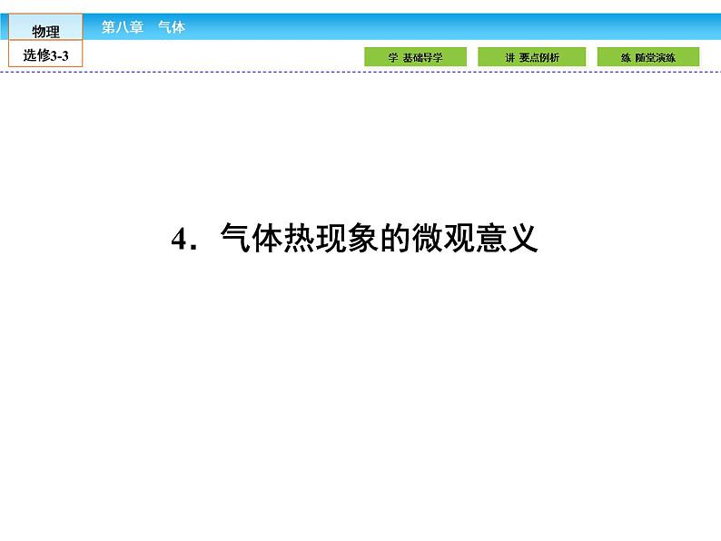 （人教版）高中物理选修3-3课件：8.4气体热现象的微观意义01