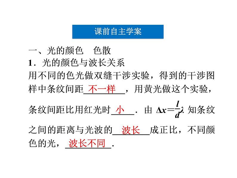 优化方案物理：13.7 光的颜色  色散 课件（人教版选修3-4）05