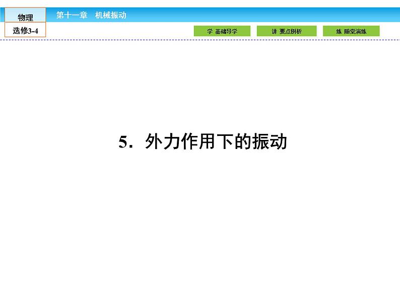 （人教版）高中物理选修3-4课件：11.5外力作用下的振动01