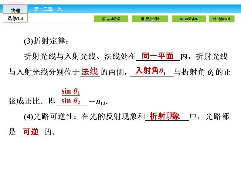 （人教版）高中物理选修3-4课件：13.1光的反射和折射第7页