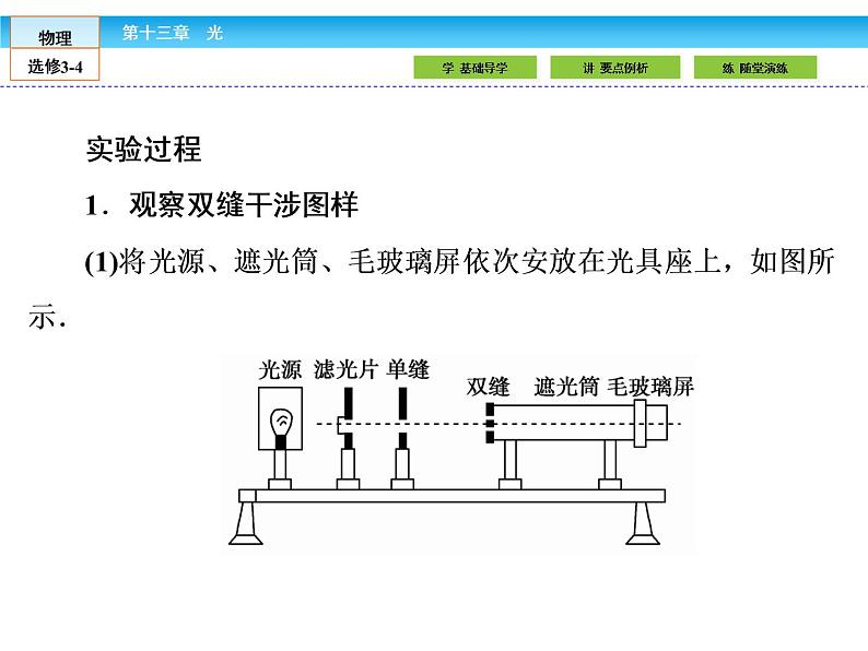 （人教版）高中物理选修3-4课件：13.4实验：用双缝干涉测量光的波长07