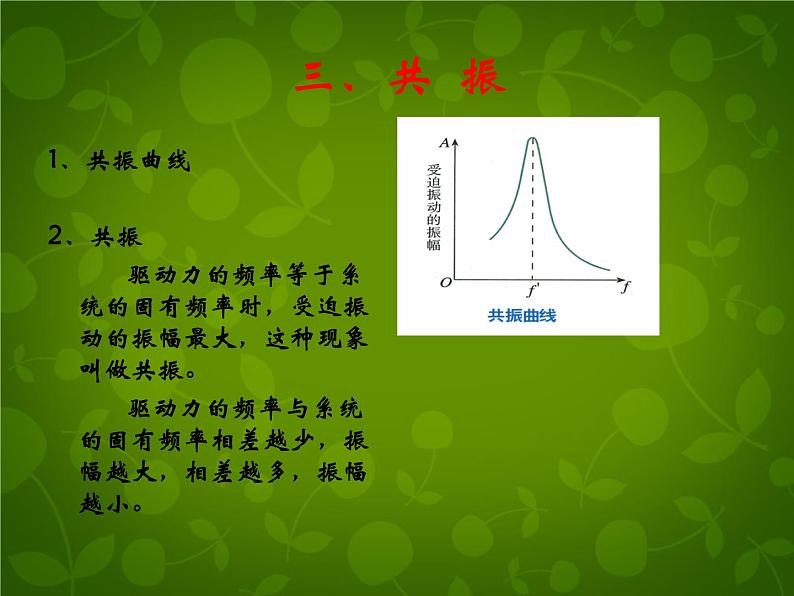 高中物理 11.5外力作用下的振动课件 新人教版选修3-405