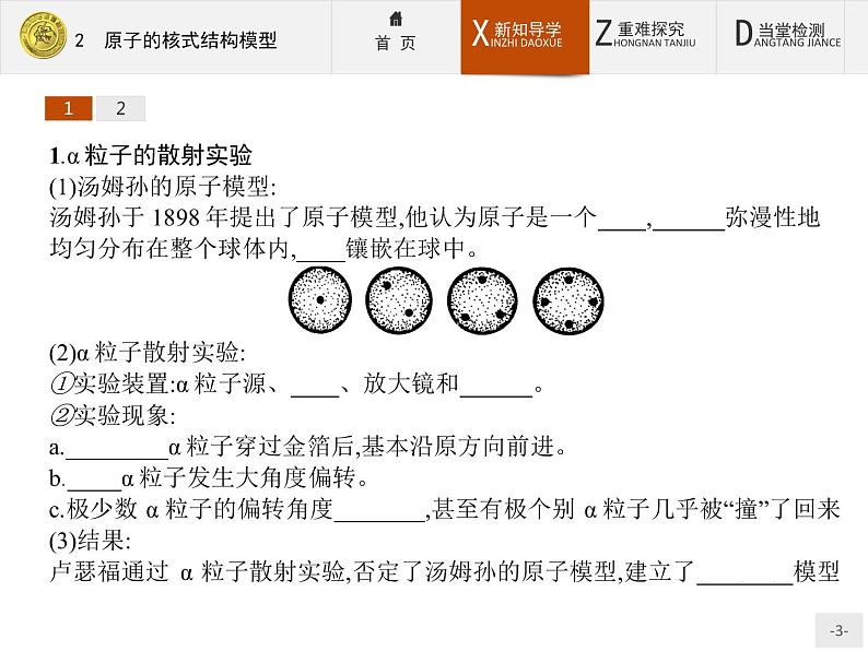 2017年高中物理人教版选修3-5课件：18.2 原子的核式结构模型03