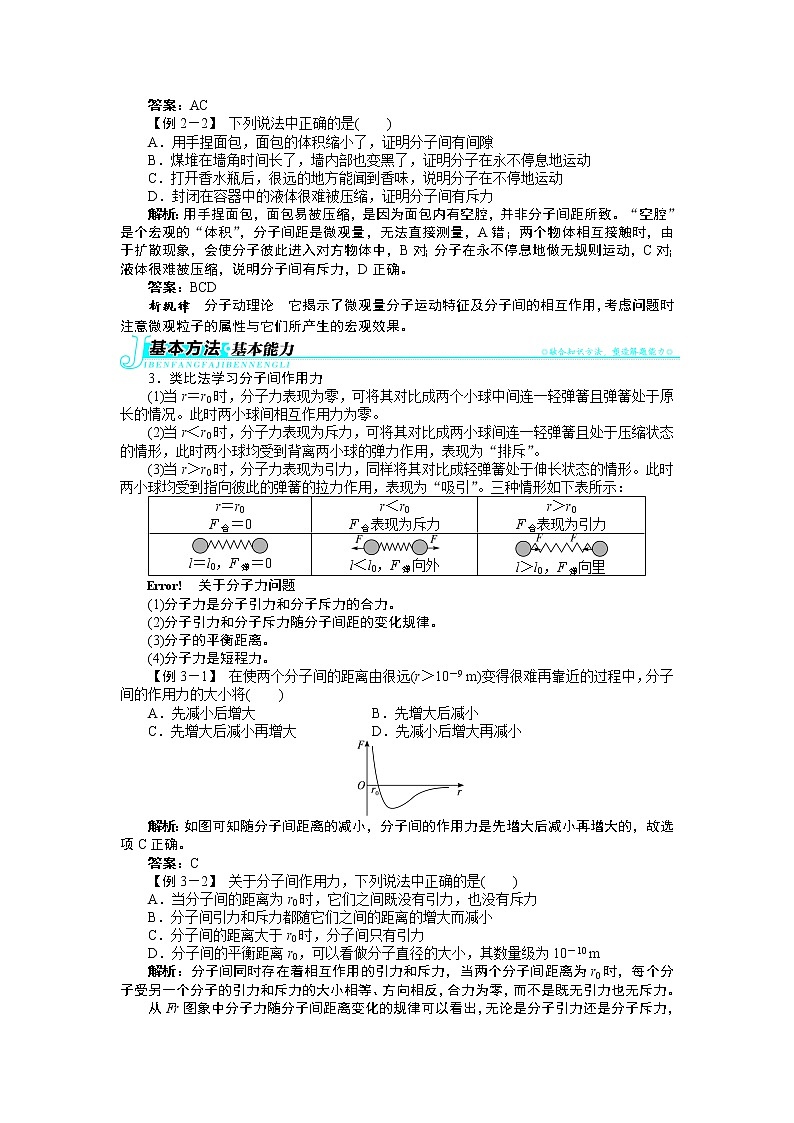 2017年高中物理人教版选修3-3学案：第七章3分子间的作用力 Word版含解析02