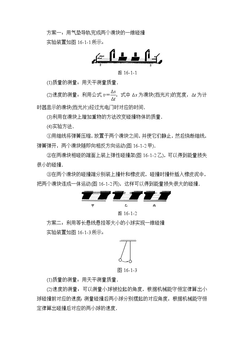 2018版高中物理人教版选修3-5教师用书：第16章+1　实验：探究碰撞中的不变量+Word版含解析02
