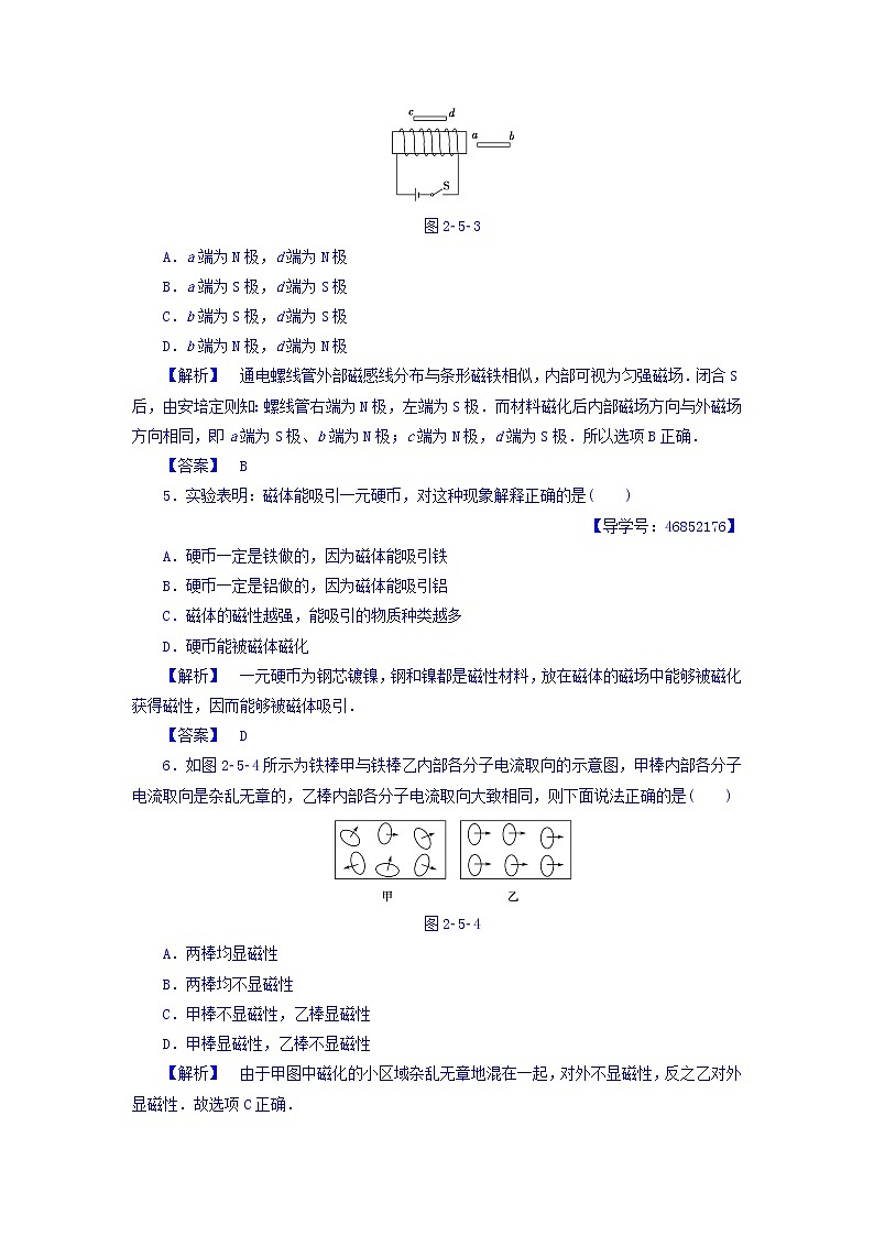 2017-2018学年高中物理（人教版选修1-1）学业分层测评：第2章+第5节+磁性材料+学业分层测评+Word版含答案02