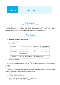 （新高考）2021届高考二轮复习专题六 电场 教师版