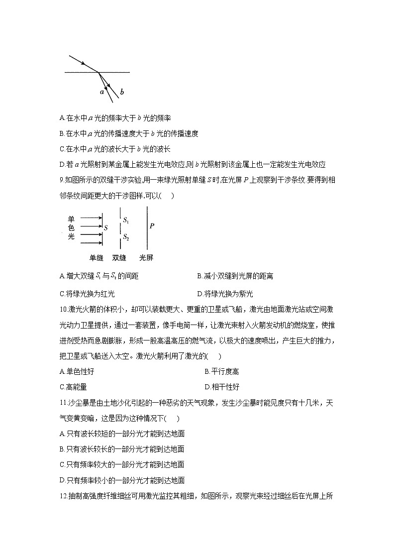 2021届新高考物理二轮复习专题强化双击训练 专题十七 光学 A卷03
