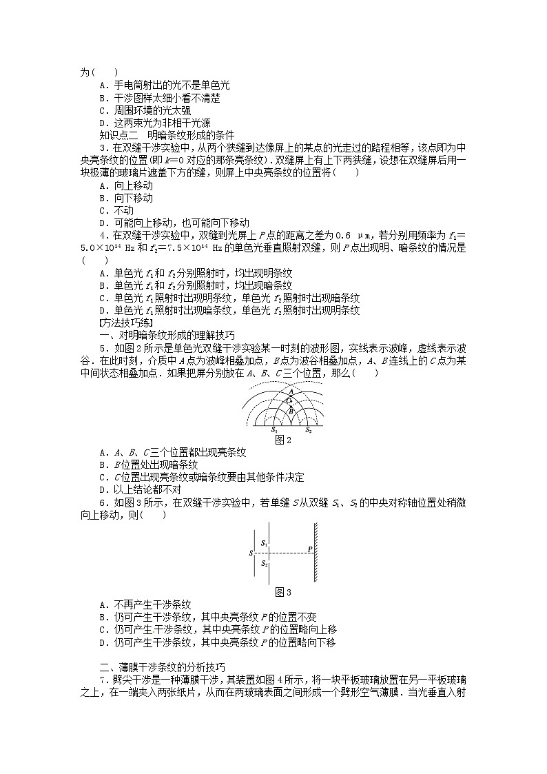 高中物理 5.1光的干涉同步练习（含解析）新人教版选修3-402